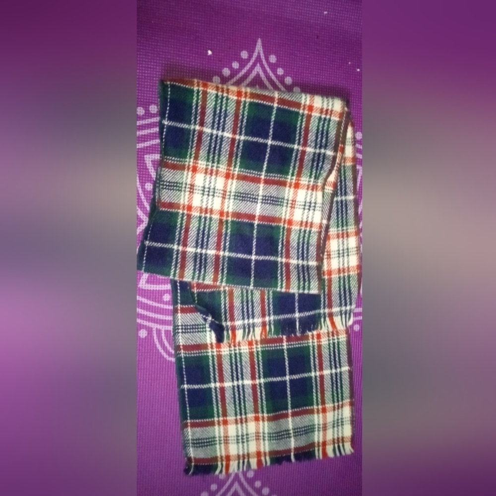 57" Long 10" Wide Scottish Plaid Wool Blend Scarf